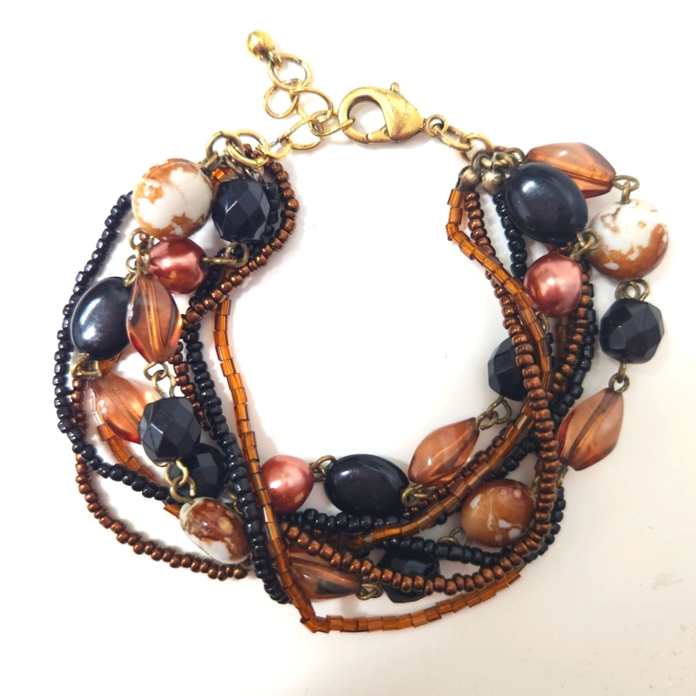 Multi-Strand Adjustable Beaded Bracelet